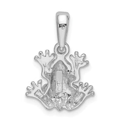 De-Ani Sterling Silver Rhodium-Plated Polished Frog Pendant QC9927