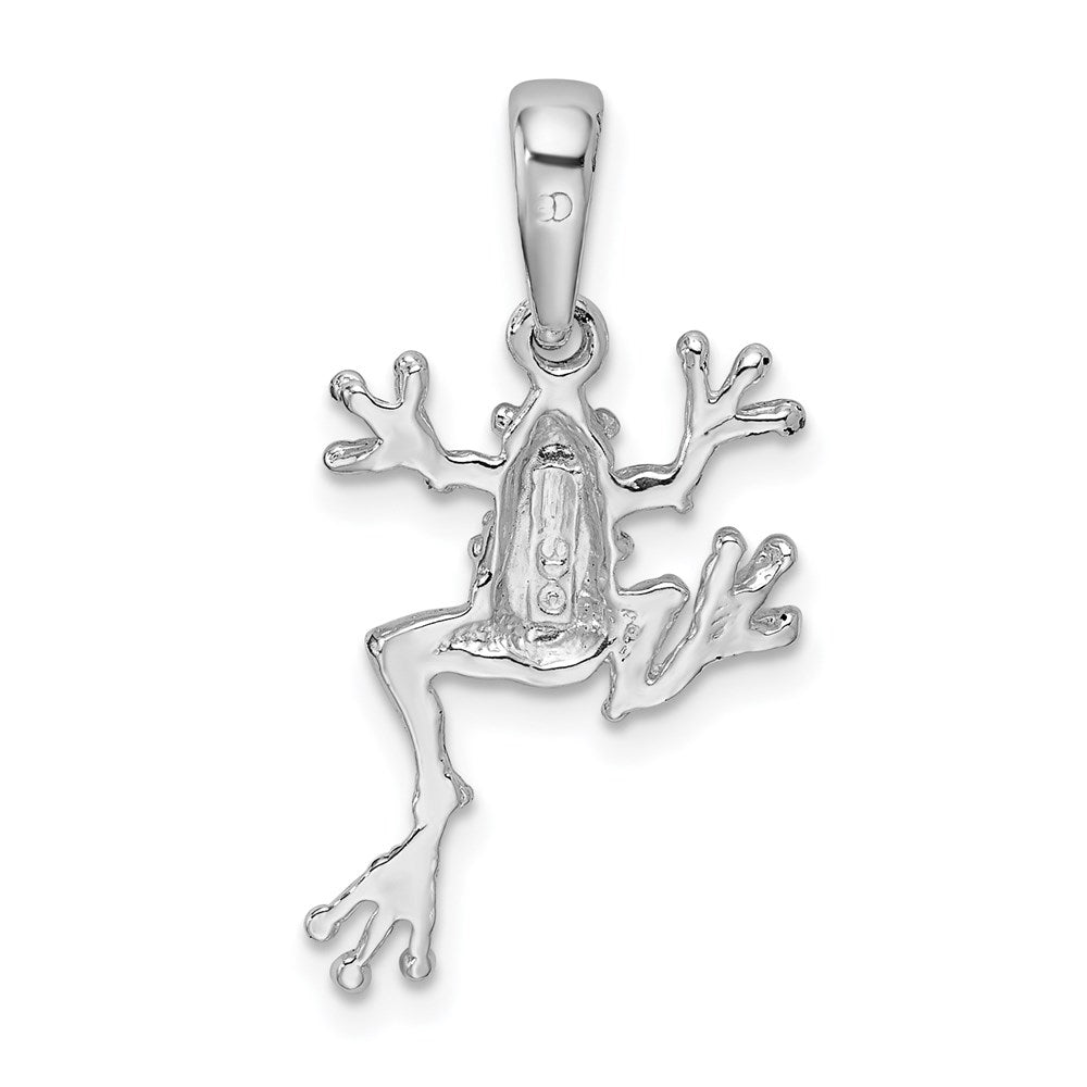 De-Ani Sterling Silver Rhodium-Plated Polished Jumping Frog Pendant QC9932