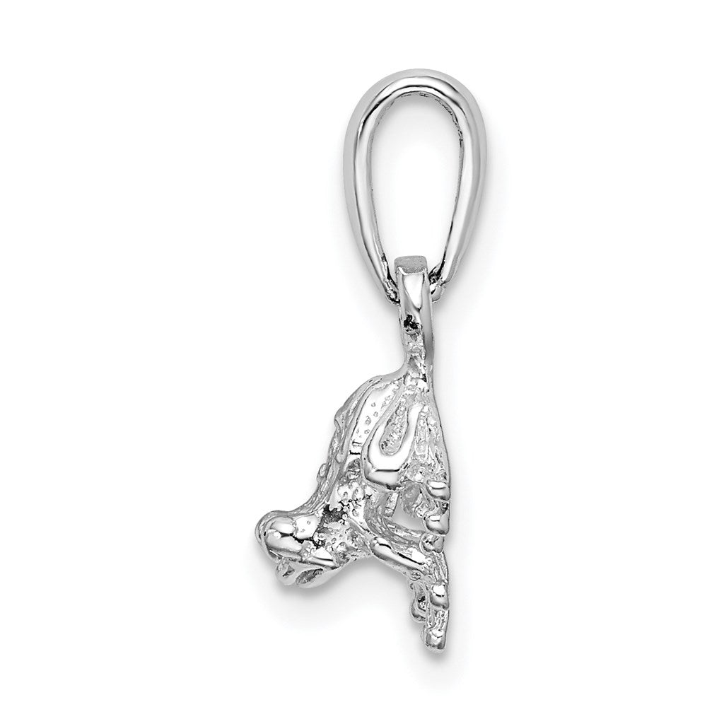 De-Ani Sterling Silver Rhodium-Plated Polished Mini Frog Pendant QC9934