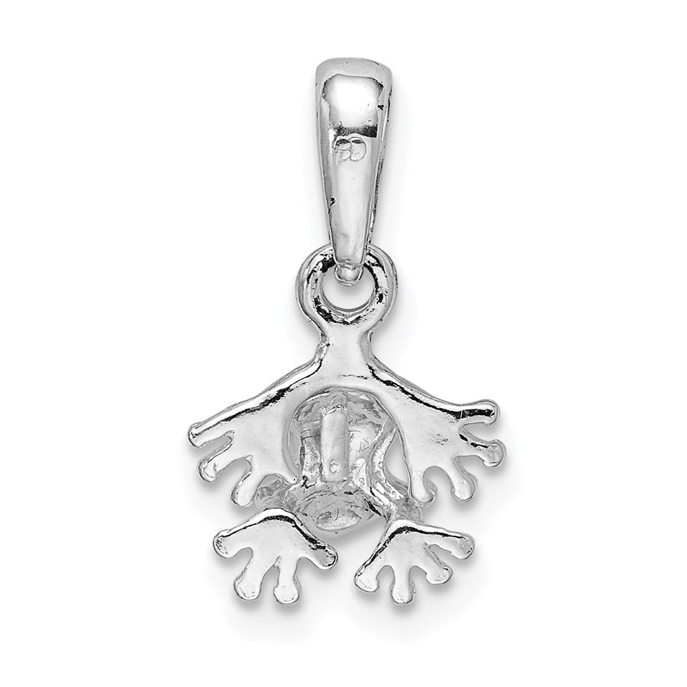 De-Ani Sterling Silver Rhodium-Plated Polished Mini Frog Pendant QC9934