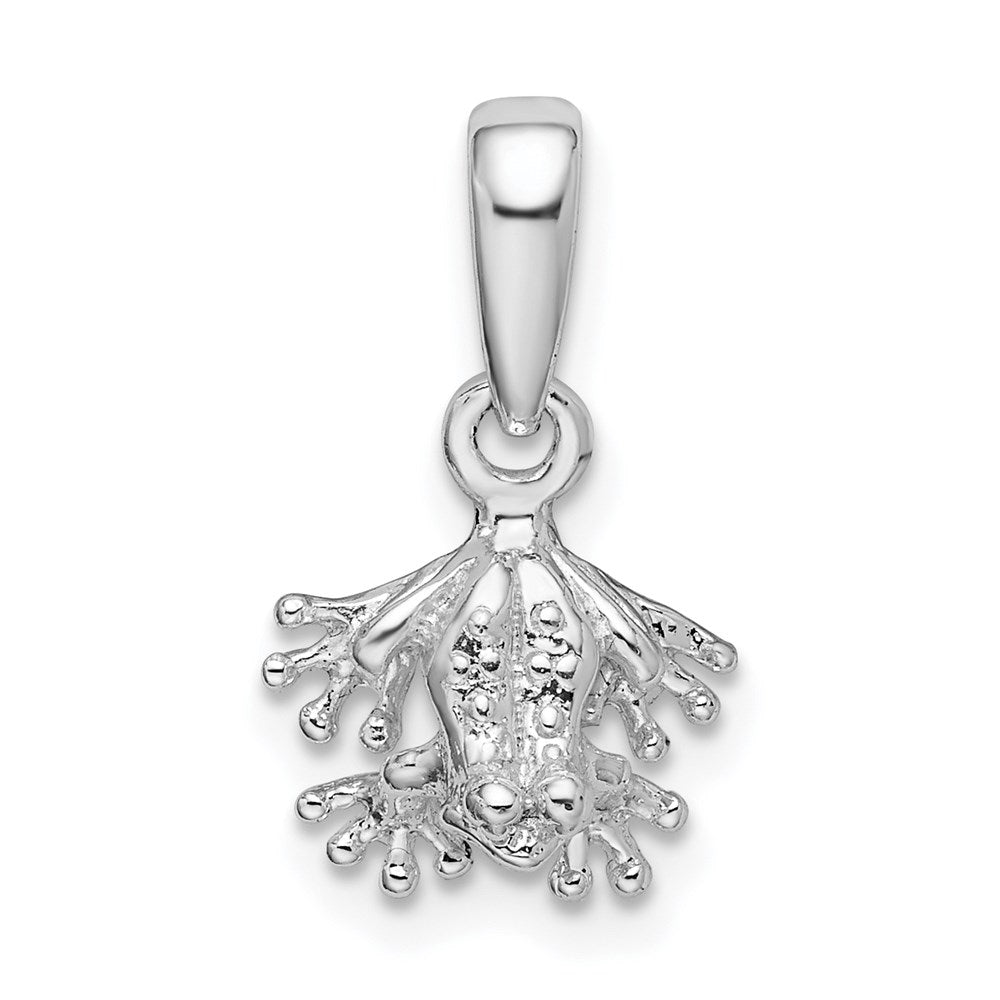 De-Ani Sterling Silver Rhodium-Plated Polished Mini Frog Pendant QC9934
