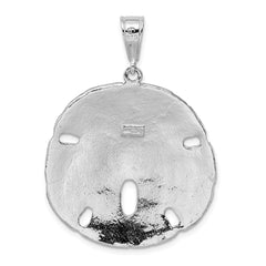 De-Ani Sterling Silver Rhodium-Plated Polished Sand Dollar Pendant QC9964