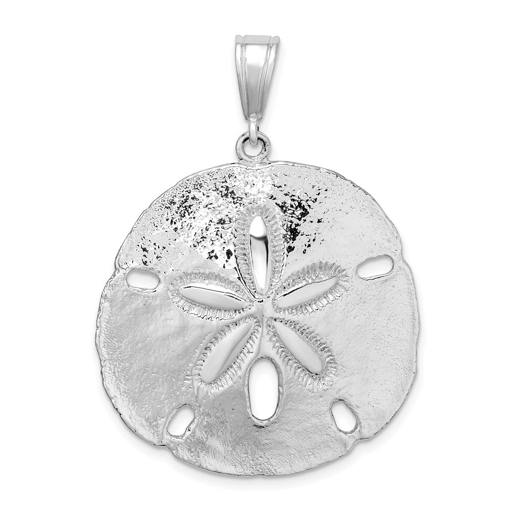De-Ani Sterling Silver Rhodium-Plated Polished Sand Dollar Pendant QC9964