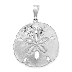 De-Ani Sterling Silver Rhodium-Plated Polished Sand Dollar Pendant QC9964