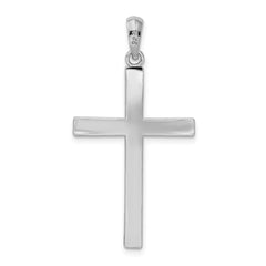 De-Ani Sterling Silver Rhodium-plated Polished Front Textured Back Latin Cross Pendant QC9967