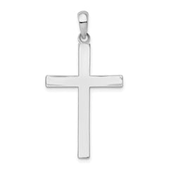 De-Ani Sterling Silver Rhodium-plated Polished Front Textured Back Latin Cross Pendant QC9967