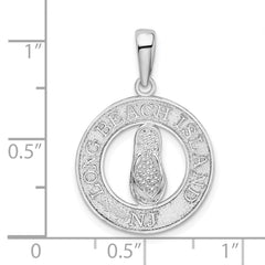 De-Ani Sterling Silver Rhodium-Plated Long Beach Island New Jersey with Flip-flop Pendant QC9972
