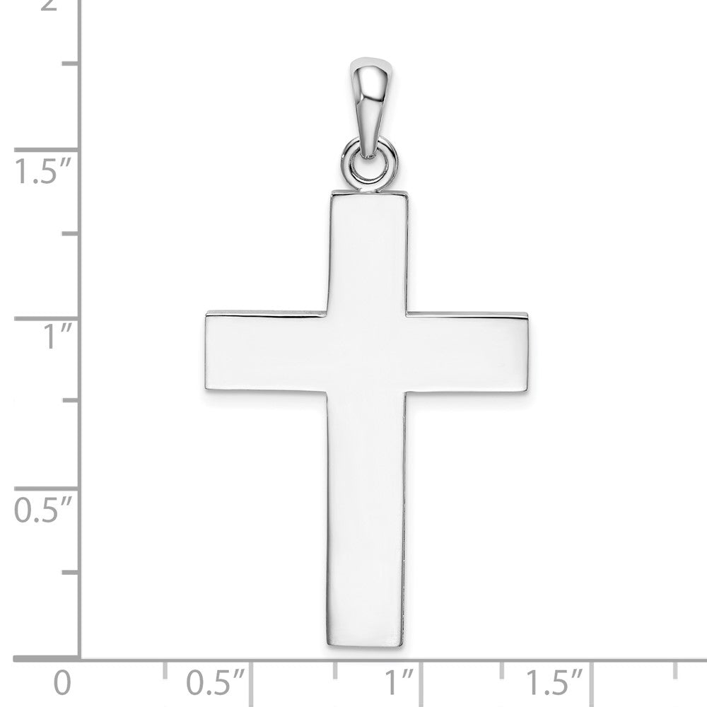 De-Ani Sterling Silver Rhodium-Plated Polished Large Latin Cross Pendant QC9973