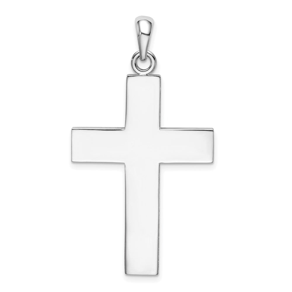 De-Ani Sterling Silver Rhodium-Plated Polished Large Latin Cross Pendant QC9973