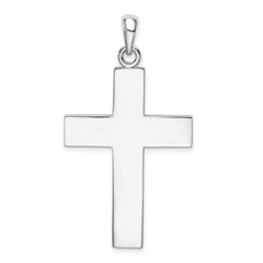 De-Ani Sterling Silver Rhodium-Plated Polished Large Latin Cross Pendant QC9973