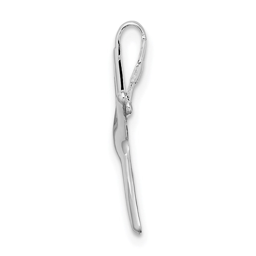De-Ani Sterling Silver Rhodium-Plated Polished Dancing Starfish Slide QC9974