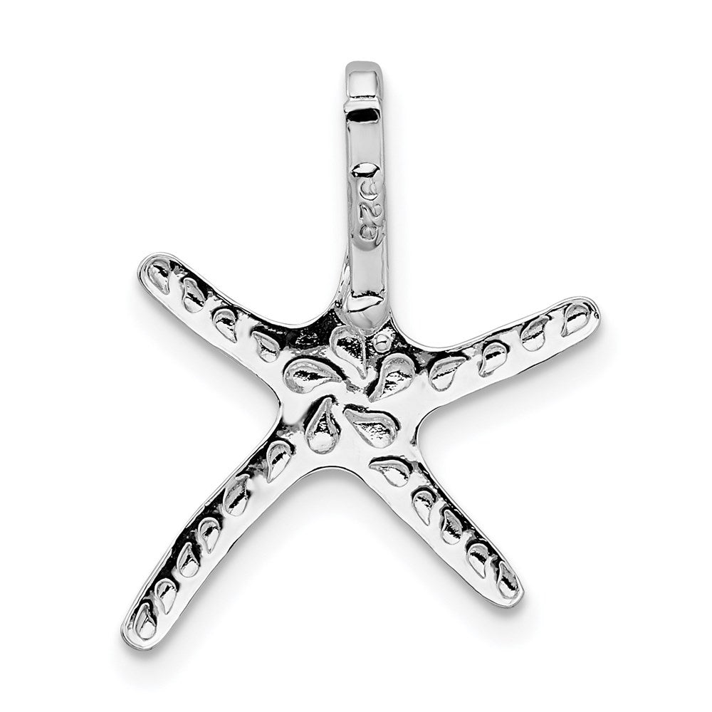 De-Ani Sterling Silver Rhodium-Plated Polished Dancing Starfish Slide QC9974