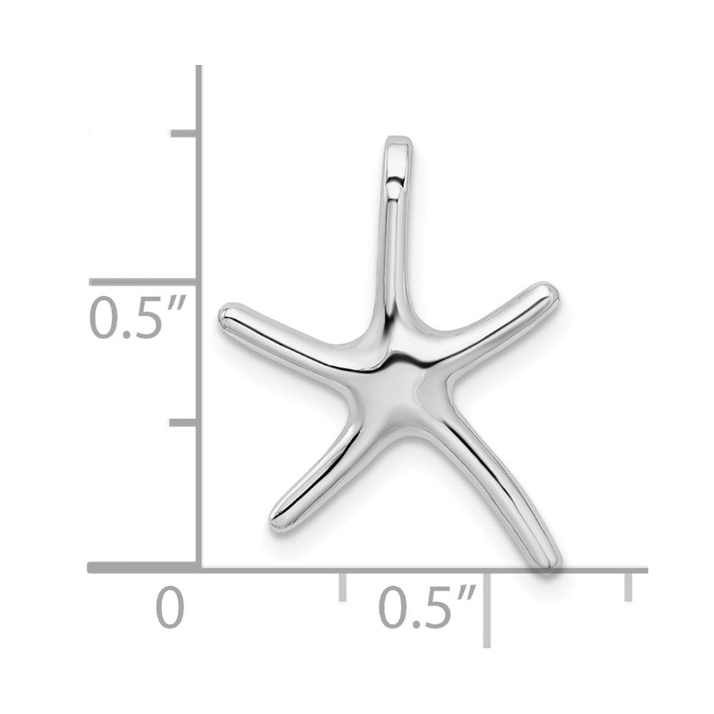De-Ani Sterling Silver Rhodium-Plated Polished Dancing Starfish Slide QC9974