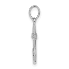 De-Ani Sterling Silver Rhodium-Plated Polished 3D Fish Hook Pendant QC9975