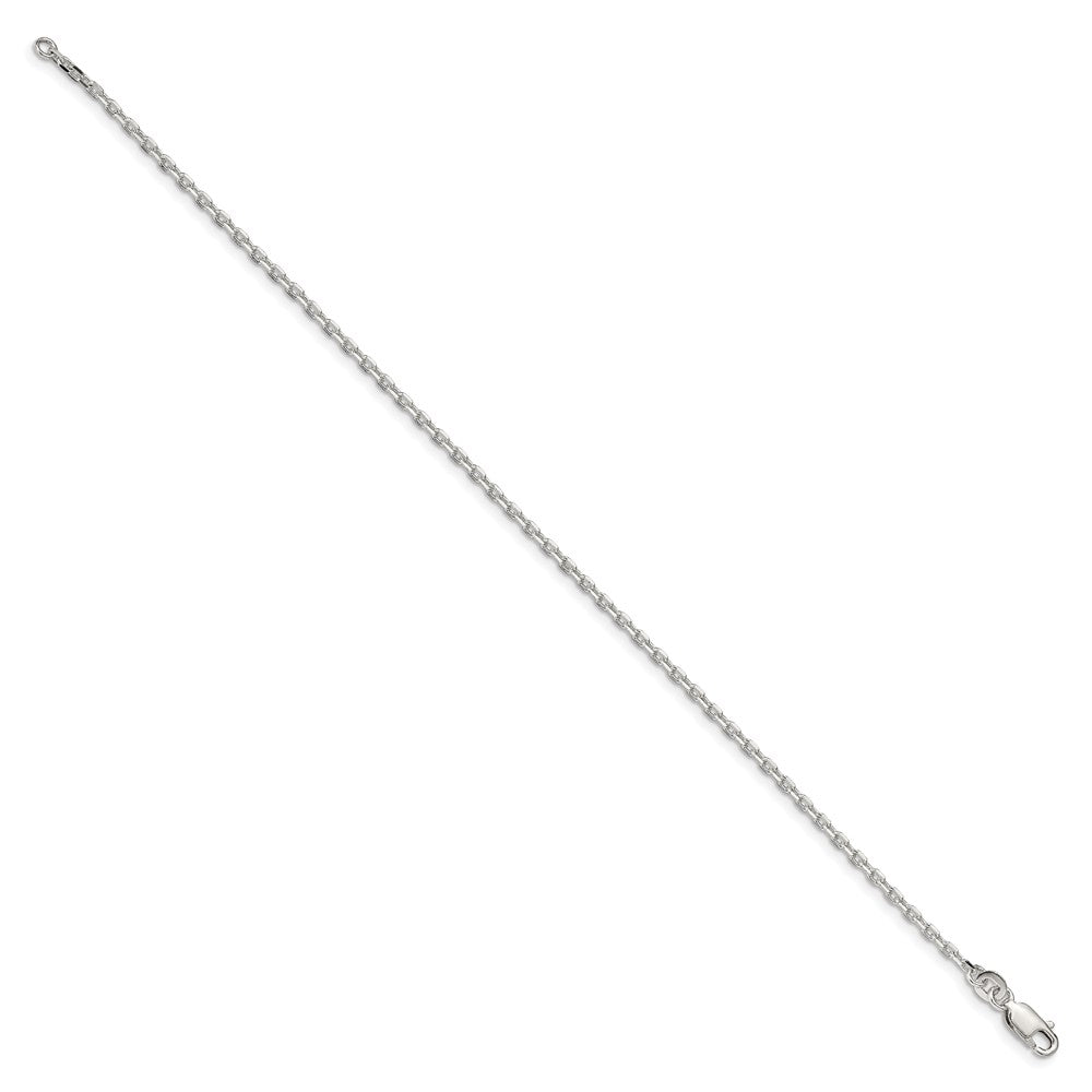 Sterling Silver 2mm Beveled Oval Cable Chain QCA060-8