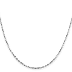 Sterling Silver Rhodium-plated 2mm Beveled Oval Cable ChainQCA060R