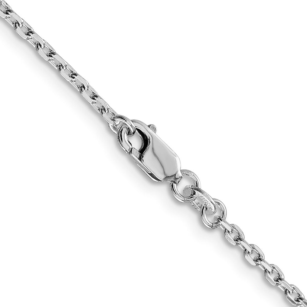 Sterling Silver Rhodium-plated 2mm Beveled Oval Cable ChainQCA060R