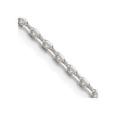 Sterling Silver 2mm Beveled Oval Cable ChainQCA060