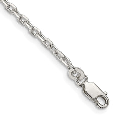 Sterling Silver 2.75mm Beveled Oval Cable Chain QCA080-8