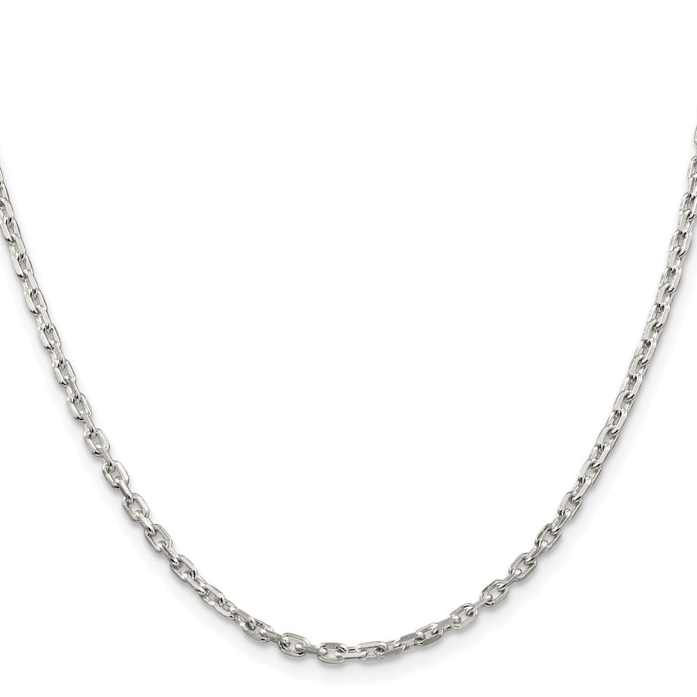 Sterling Silver Rhodium-plated 2.75mm Beveled Oval Cable ChainQCA080R