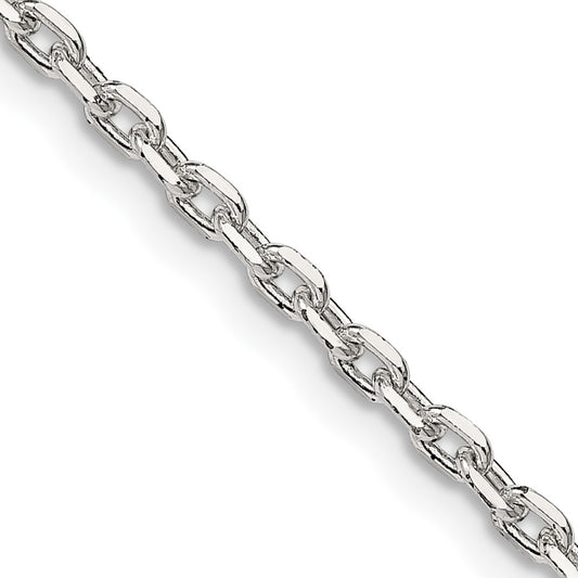 Sterling Silver 2.75mm Beveled Oval Cable ChainQCA080