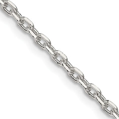 Sterling Silver 2.75mm Beveled Oval Cable ChainQCA080