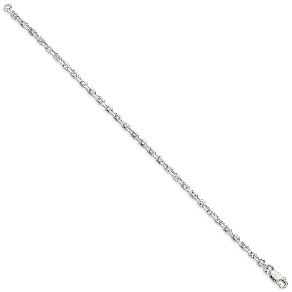 Sterling Silver 3.25mm Beveled Oval Cable Chain QCA100-8