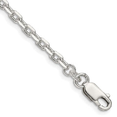 Sterling Silver 3.25mm Beveled Oval Cable Chain QCA100-8