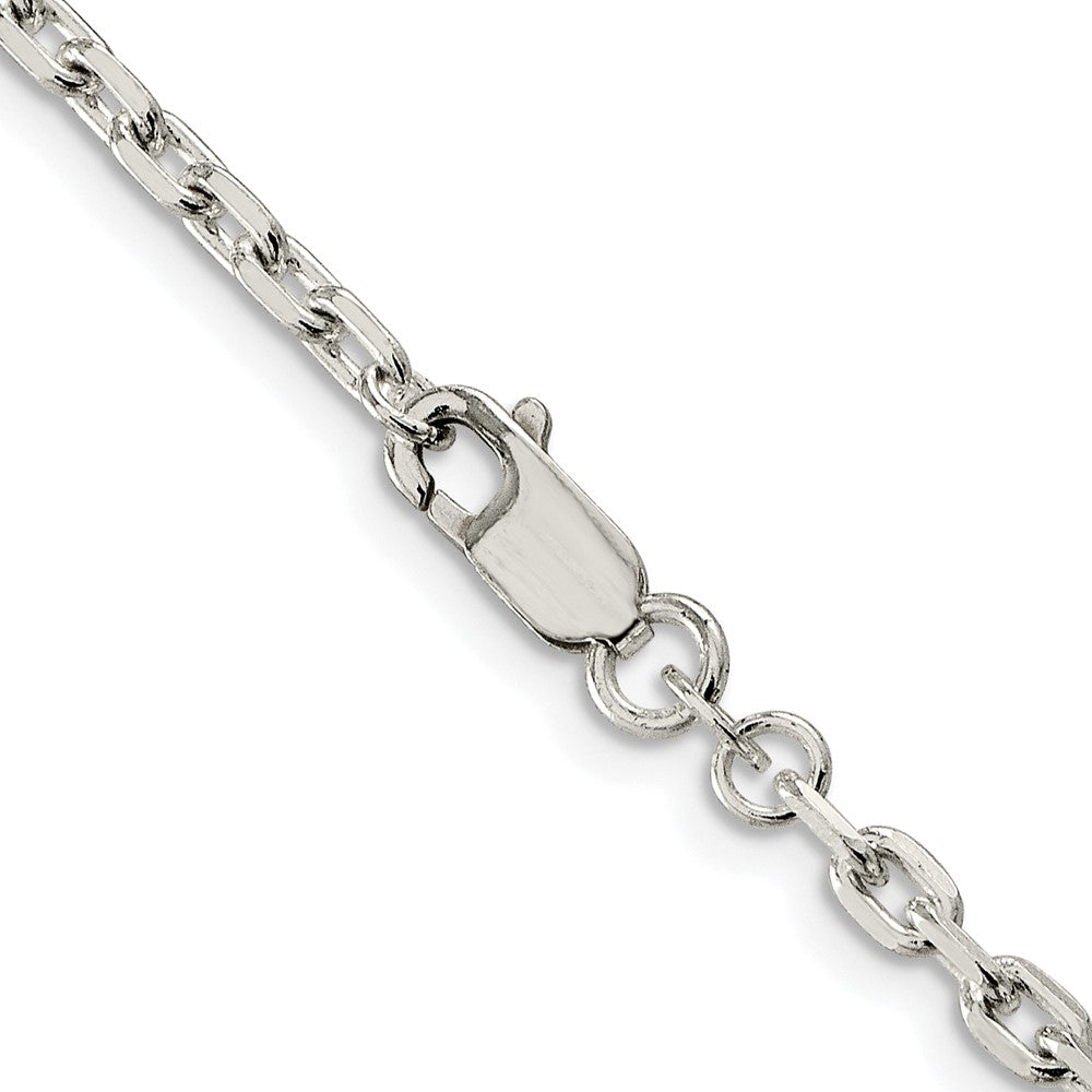 Sterling Silver Rhodium-plated 3.25mm Beveled Oval Cable ChainQCA100R