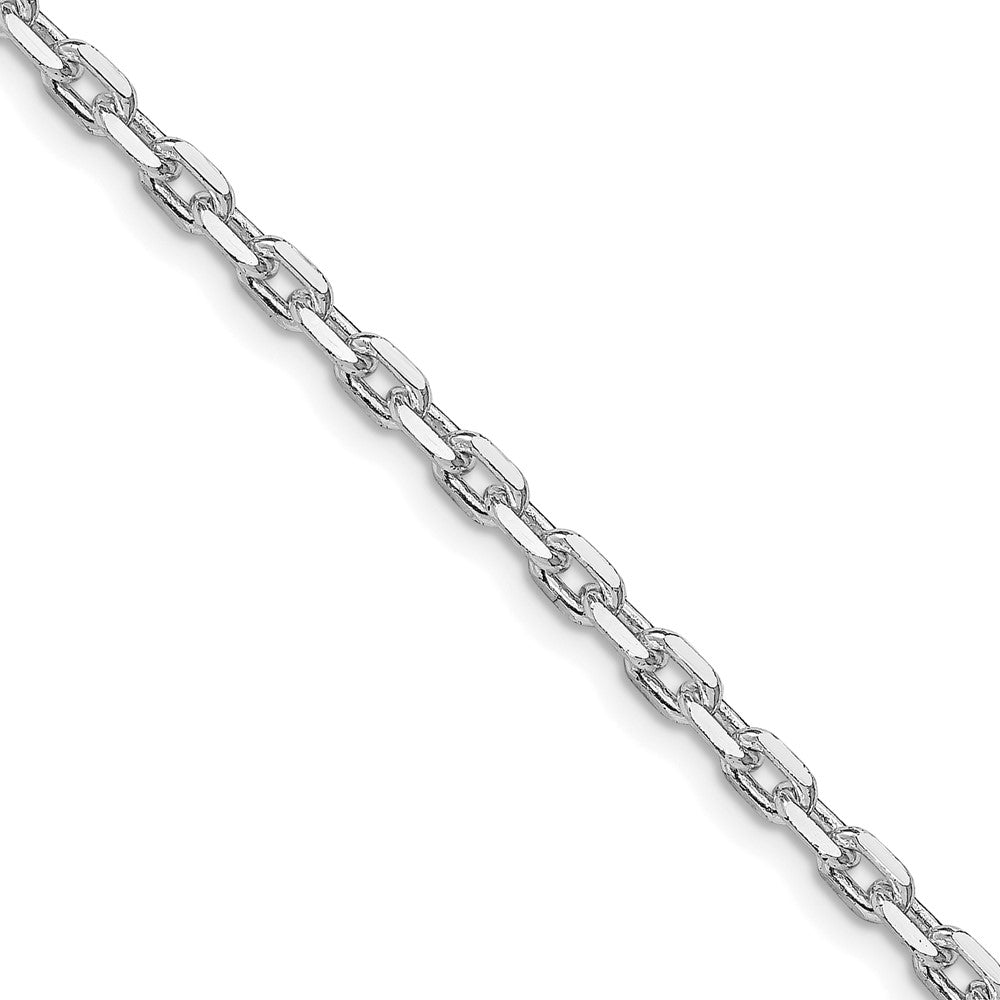Sterling Silver Rhodium-plated 3.25mm Beveled Oval Cable ChainQCA100R