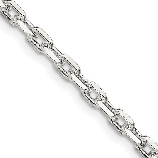 Sterling Silver 3.25mm Beveled Oval Cable ChainQCA100