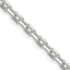 Sterling Silver 3.25mm Beveled Oval Cable ChainQCA100