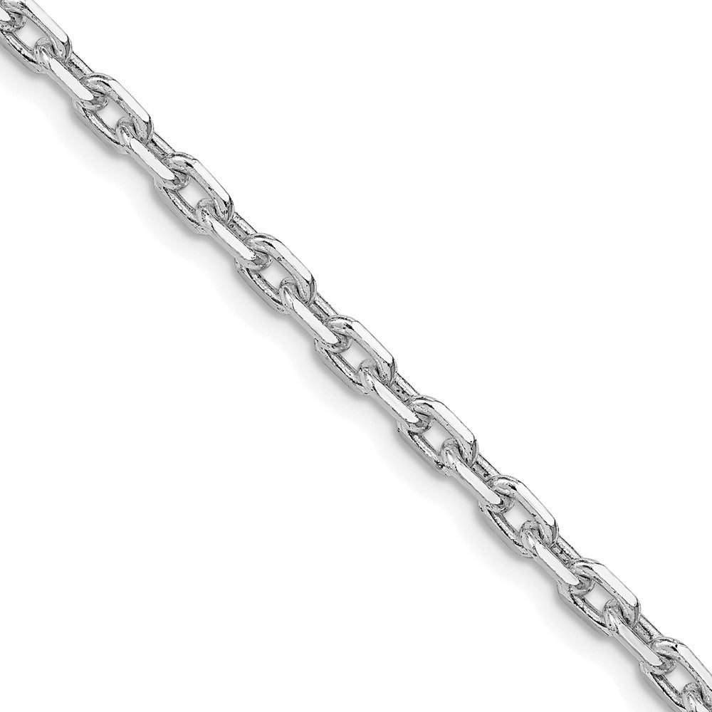Sterling Silver Rhodium-plated 3.95mm Beveled Oval Cable ChainQCA120R
