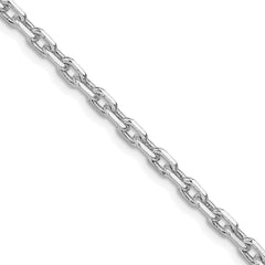 Sterling Silver Rhodium-plated 3.95mm Beveled Oval Cable ChainQCA120R