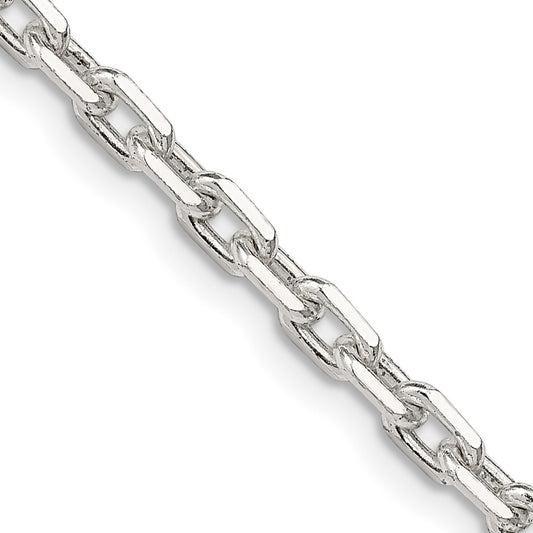 Sterling Silver 3.95mm Beveled Oval Cable ChainQCA120