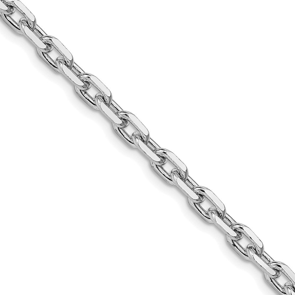 Sterling Silver Rhodium-plated 4.9mm Beveled Oval Cable ChainQCA150R
