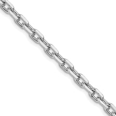 Sterling Silver Rhodium-plated 4.9mm Beveled Oval Cable ChainQCA150R