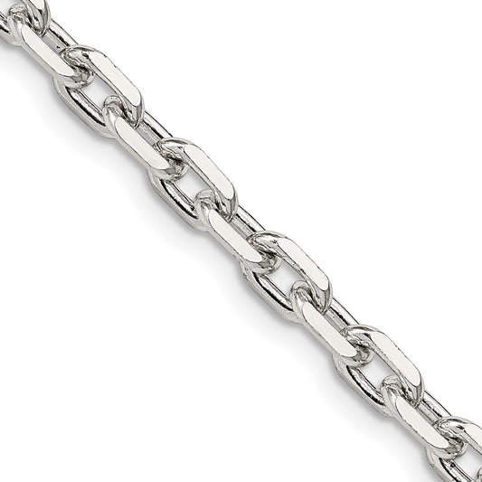 Sterling Silver 4.9mm Beveled Oval Cable ChainQCA150