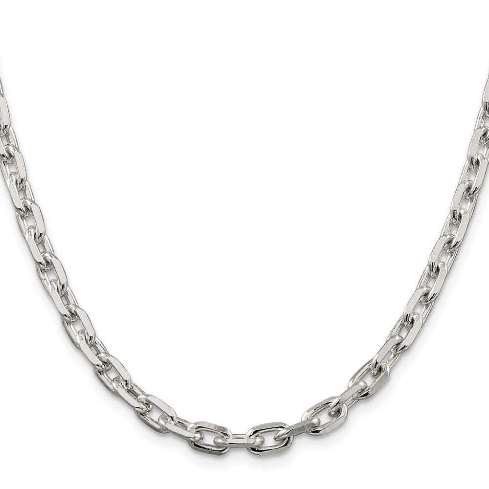 Sterling Silver Rhodium-plated 5.4mm Beveled Oval Cable ChainQCA170R