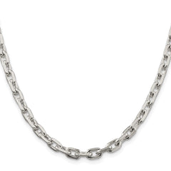 Sterling Silver Rhodium-plated 5.4mm Beveled Oval Cable ChainQCA170R