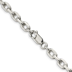 Sterling Silver Rhodium-plated 5.4mm Beveled Oval Cable ChainQCA170R