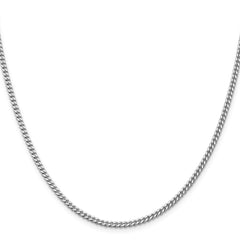 Sterling Silver Rhodium-plated 3mm Curb ChainQCB080R