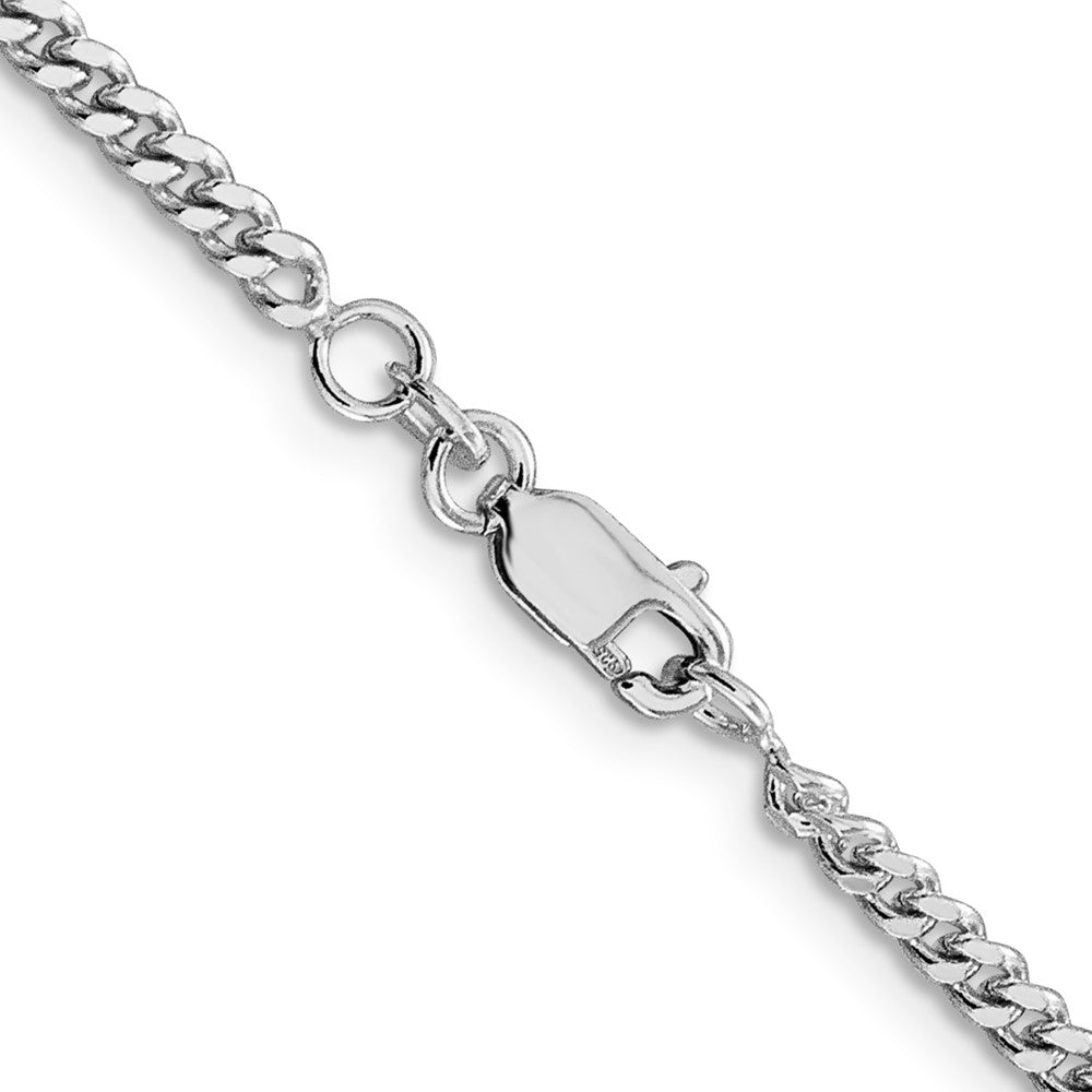 Sterling Silver Rhodium-plated 3mm Curb ChainQCB080R