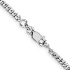 Sterling Silver Rhodium-plated 3mm Curb ChainQCB080R