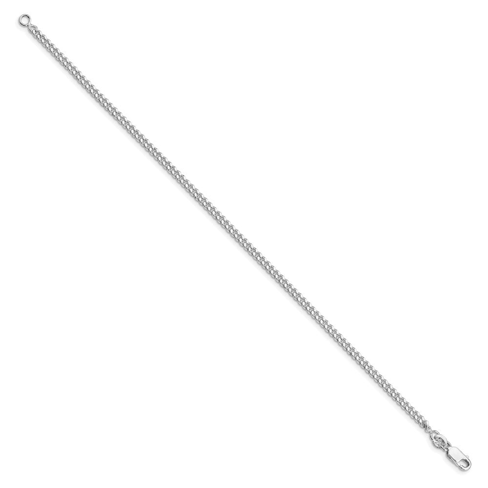 Sterling Silver Rhodium-plated 3mm Curb Chain QCB080R-8