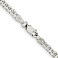 Sterling Silver Rhodium-plated 3.5mm Curb ChainQCB100R