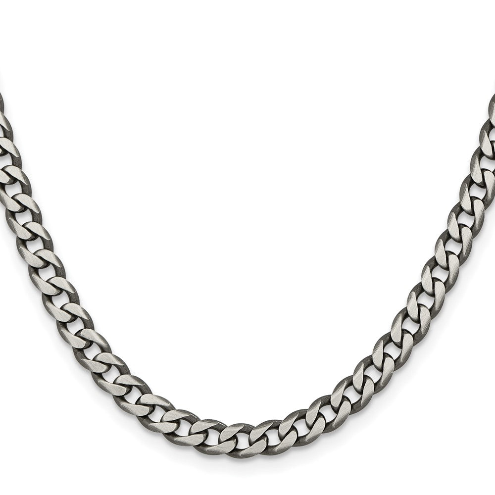 Sterling Silver Antiqued 6.0mm Curb ChainQCB150A