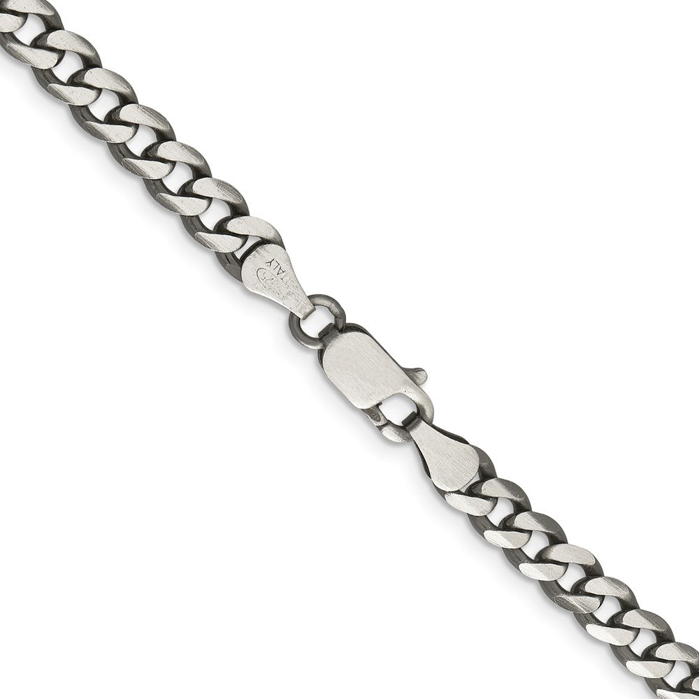 Sterling Silver Antiqued 6.0mm Curb ChainQCB150A