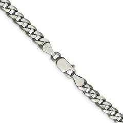 Sterling Silver Antiqued 6.0mm Curb ChainQCB150A