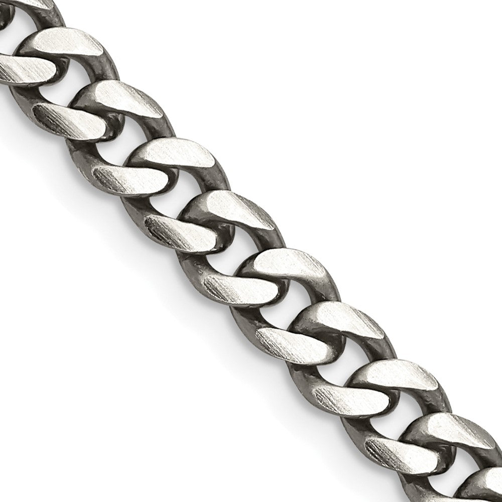 Sterling Silver Antiqued 6.0mm Curb ChainQCB150A